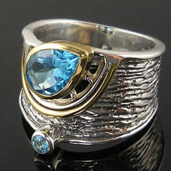 Jewelry - NEW 925 Sterling silver Two tone 💍 Diamond Ring